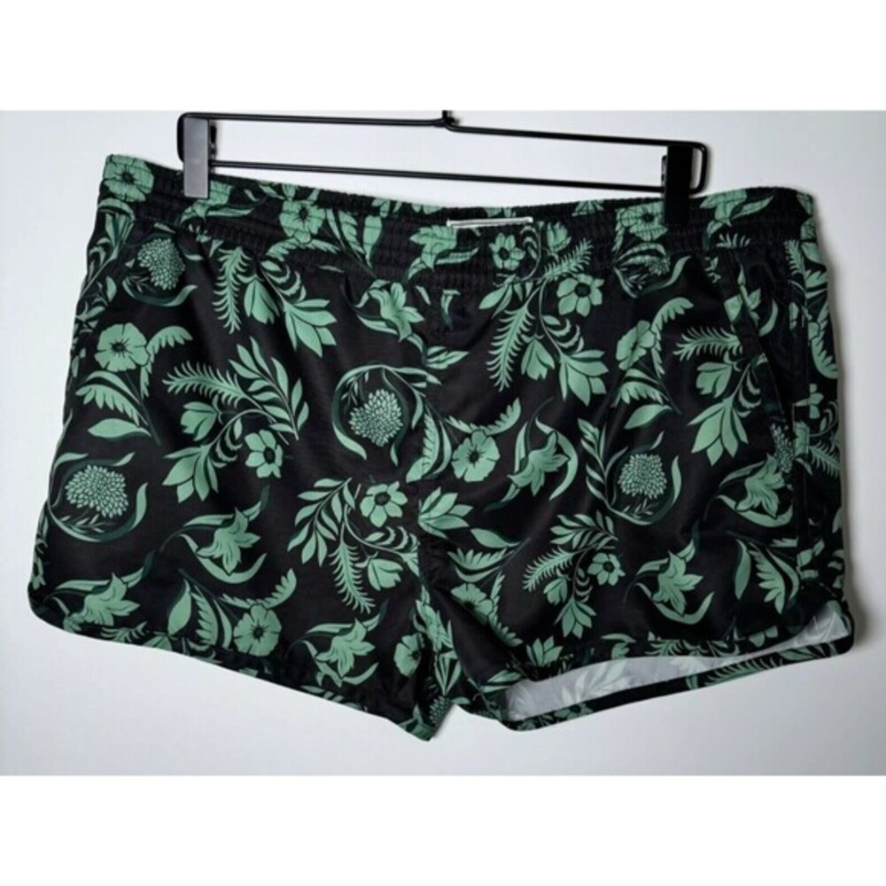 Ami Alexandre Mattiussi Swim Shorts Mens Medium Black Green Floral Print‎ Lined